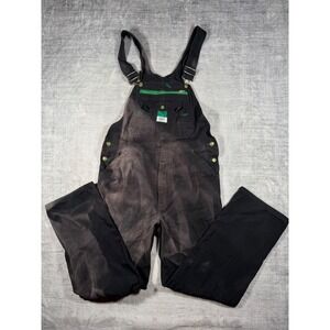 Liberty Bib Overalls Mens 34x32 Black Duck Canvas Workwear Grunge Sun Faded